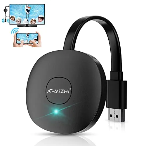 AT-Mizhi 4K Wireless HDMI Display Dongle Adapter - Stream Video/Audio from Phone/Pad/Mac/Win Laptop