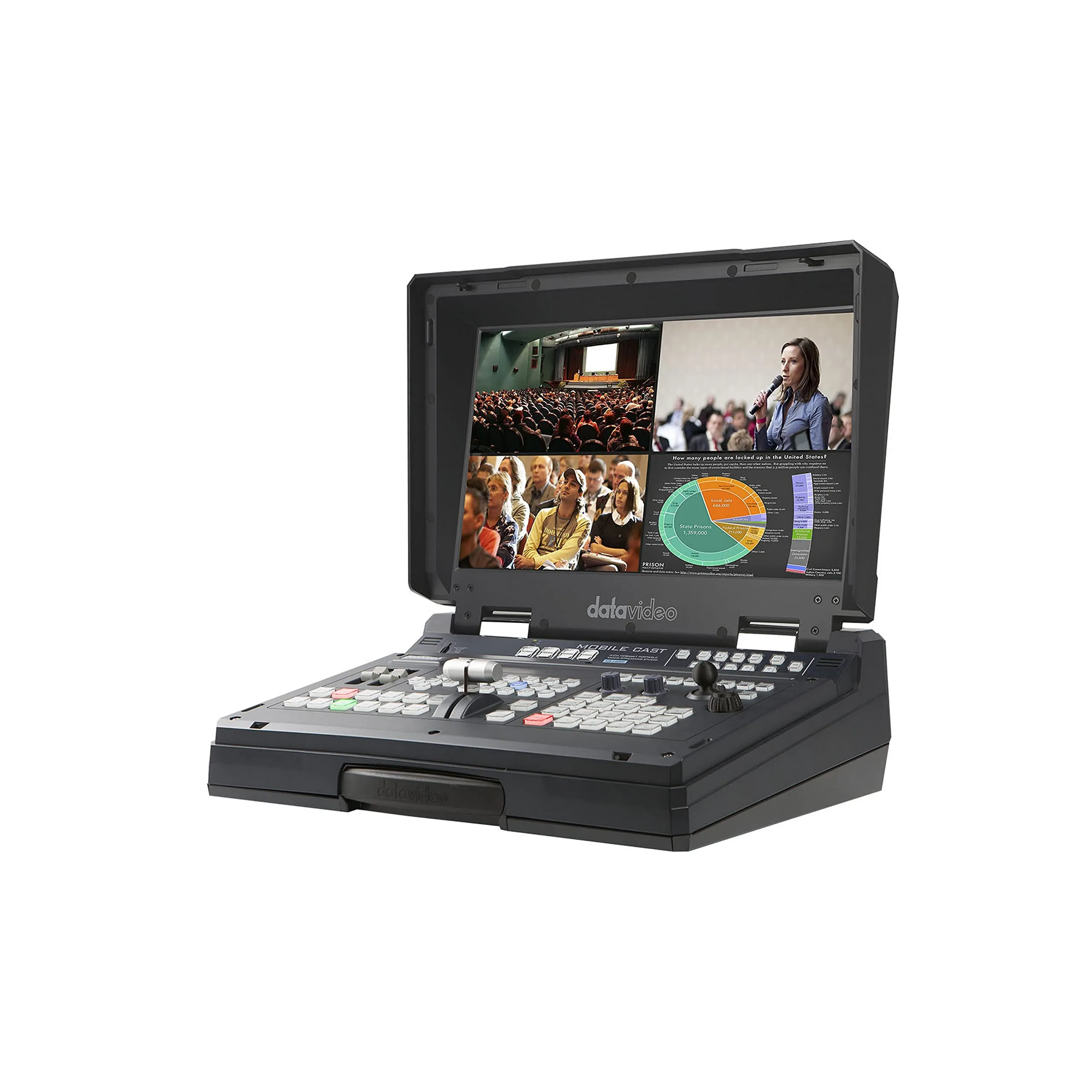 datavideo HS-1600T Mark II 4-Channel HD/SD HDBaseT Portable Video Streaming Studio