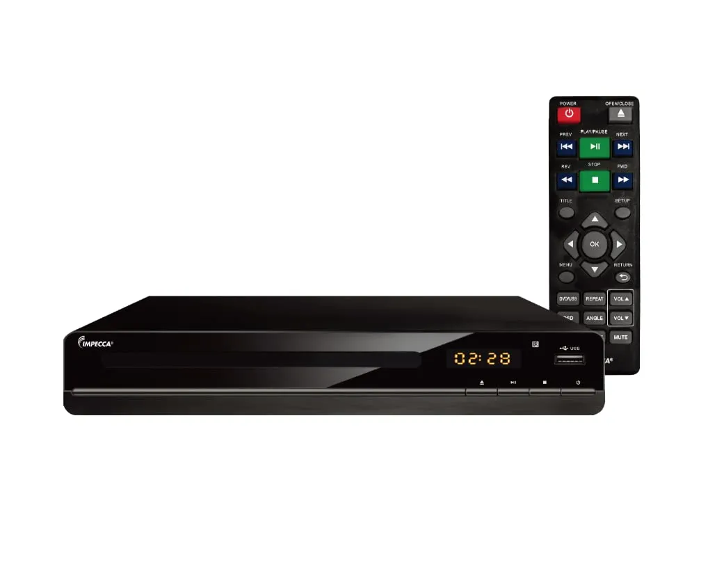 Impecca DVHP9117 Multi-Region DVD Player with HDMI, USB, Remote, 1080P, Compact Design