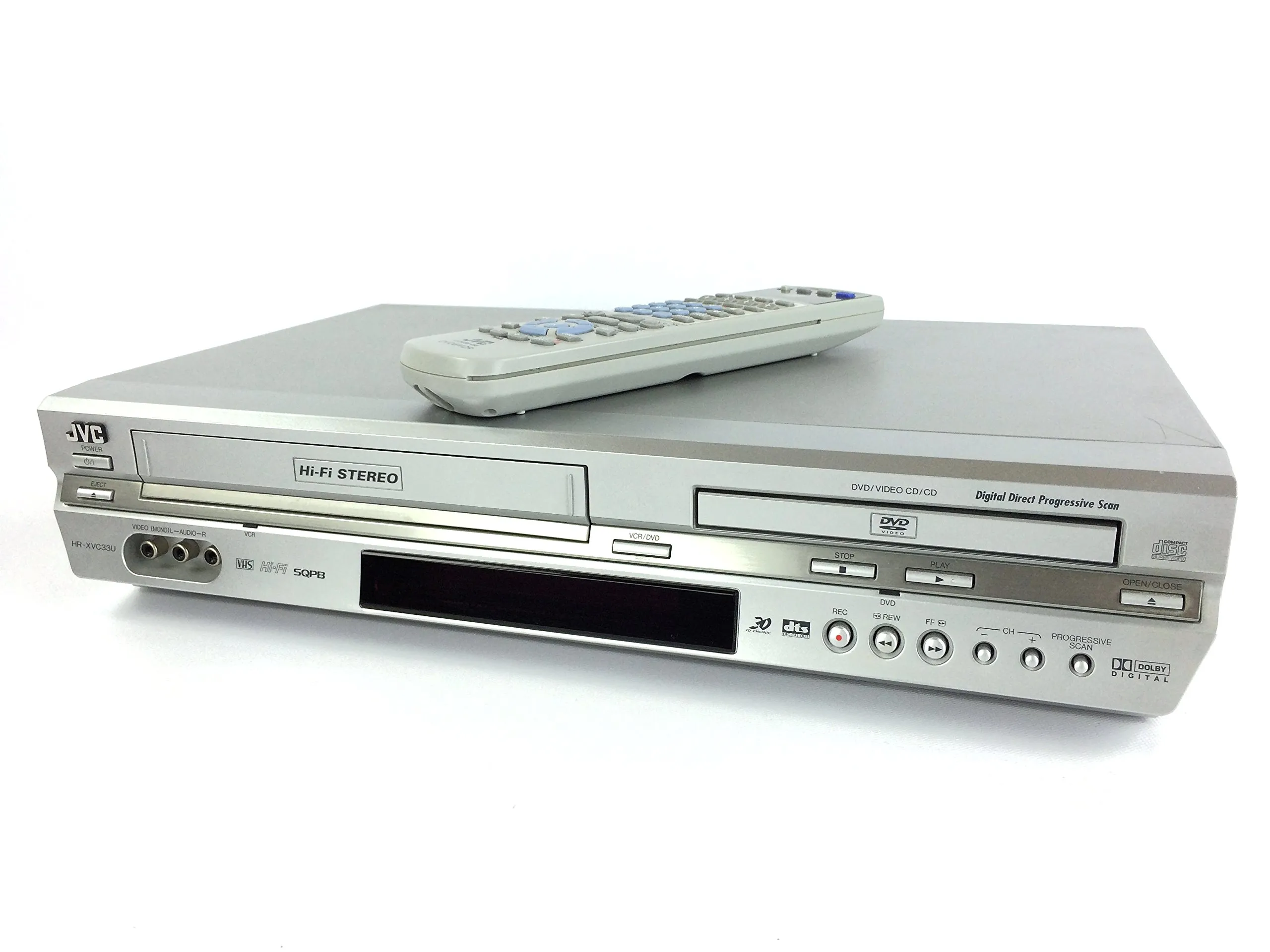 JVC HR-XVC33U Silver DVD/VCR Combo with Progressive Scan, Dolby Digital, MP3 & JPEG Playback