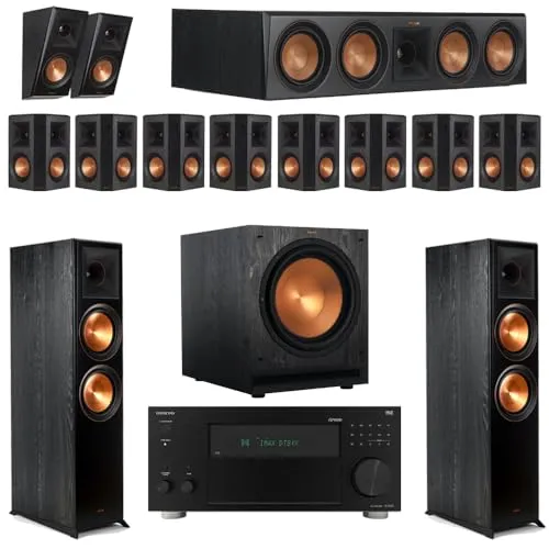 Klipsch 11.1.2 Ebony Home Theater System with RP-8000F, RP-504C, RP-502S, SPL-120 Sub & Receiver