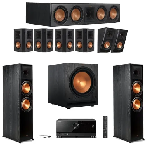 Klipsch 7.1.2 Ebony Home Theater System with RP-8000F, RP-504C, RP-502S, RP-500SA, SPL-120