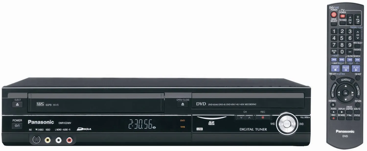 Panasonic DMR-EZ48VP-K 1080p Upconverting VHS DVD Recorder with Built-In Tuner