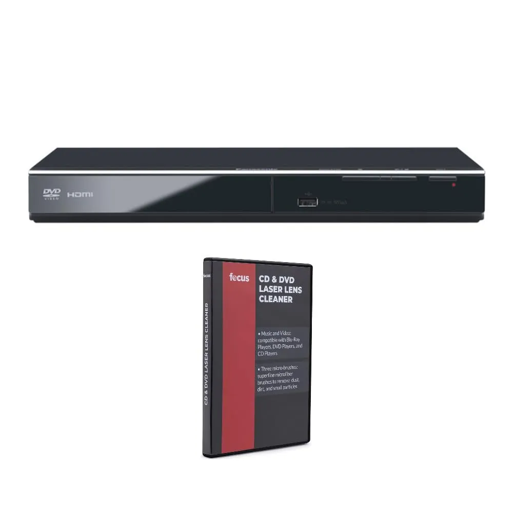 Panasonic DVD-S700 1080p Up-Convert DVD Player Black with Focus CD/DVD Lens Cleaner Bundle