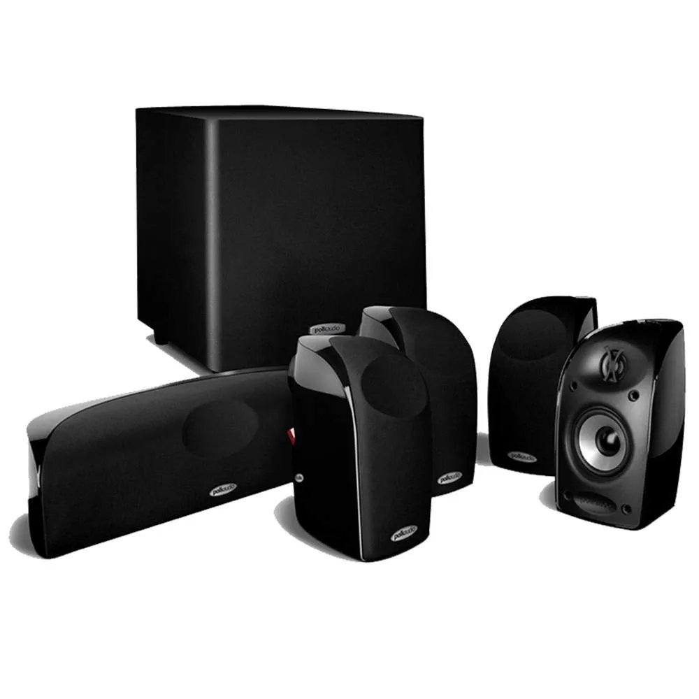 Polk TL1600 Home Theater Speaker System - 5.1 Channel, Powered Subwoofer, Black