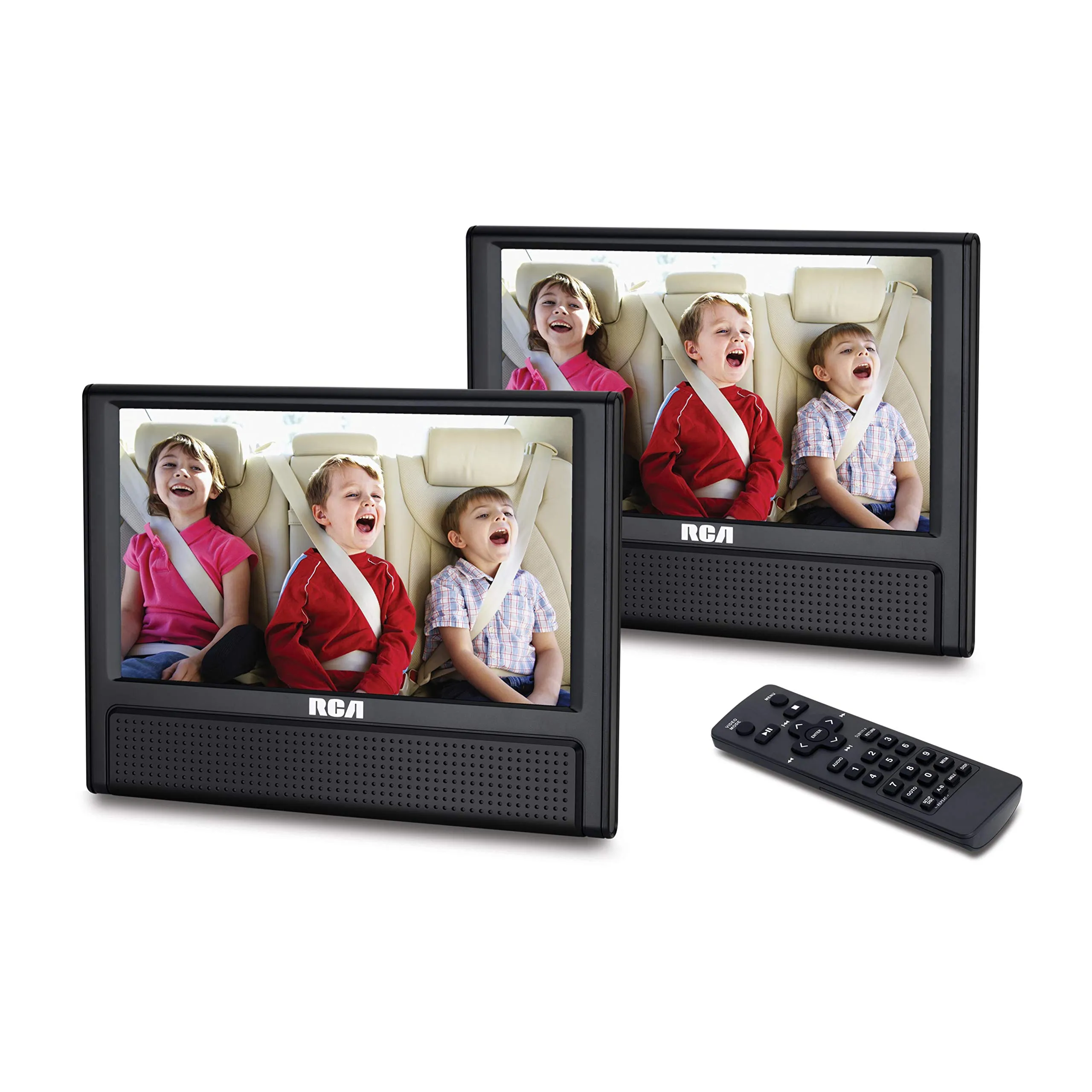 RCA 9-Inch Mobile DVD Player with Extra Screen, Remote Control & Headrest Straps