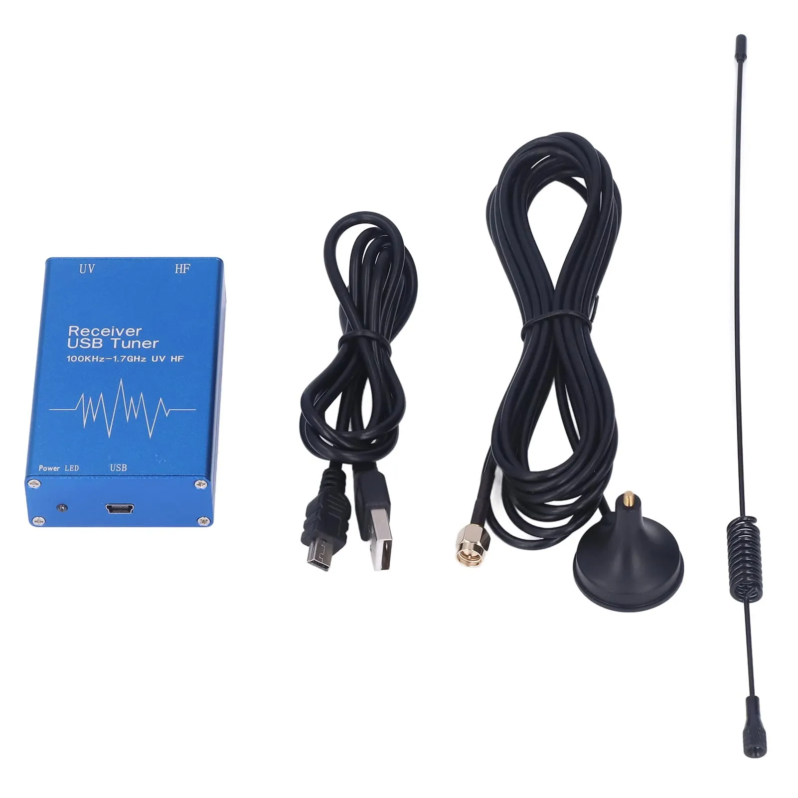 Shanrya RTL SDR USB Receiver - Aluminium Shell RTL2832U R820T21 Full Band, 100KHz-1.766GHz