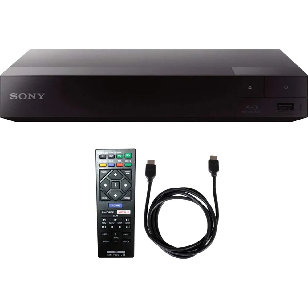 Sony BDP-S1700 Streaming Blu-ray Disc Player with 6ft HDMI Cable, 300+ Streaming Services