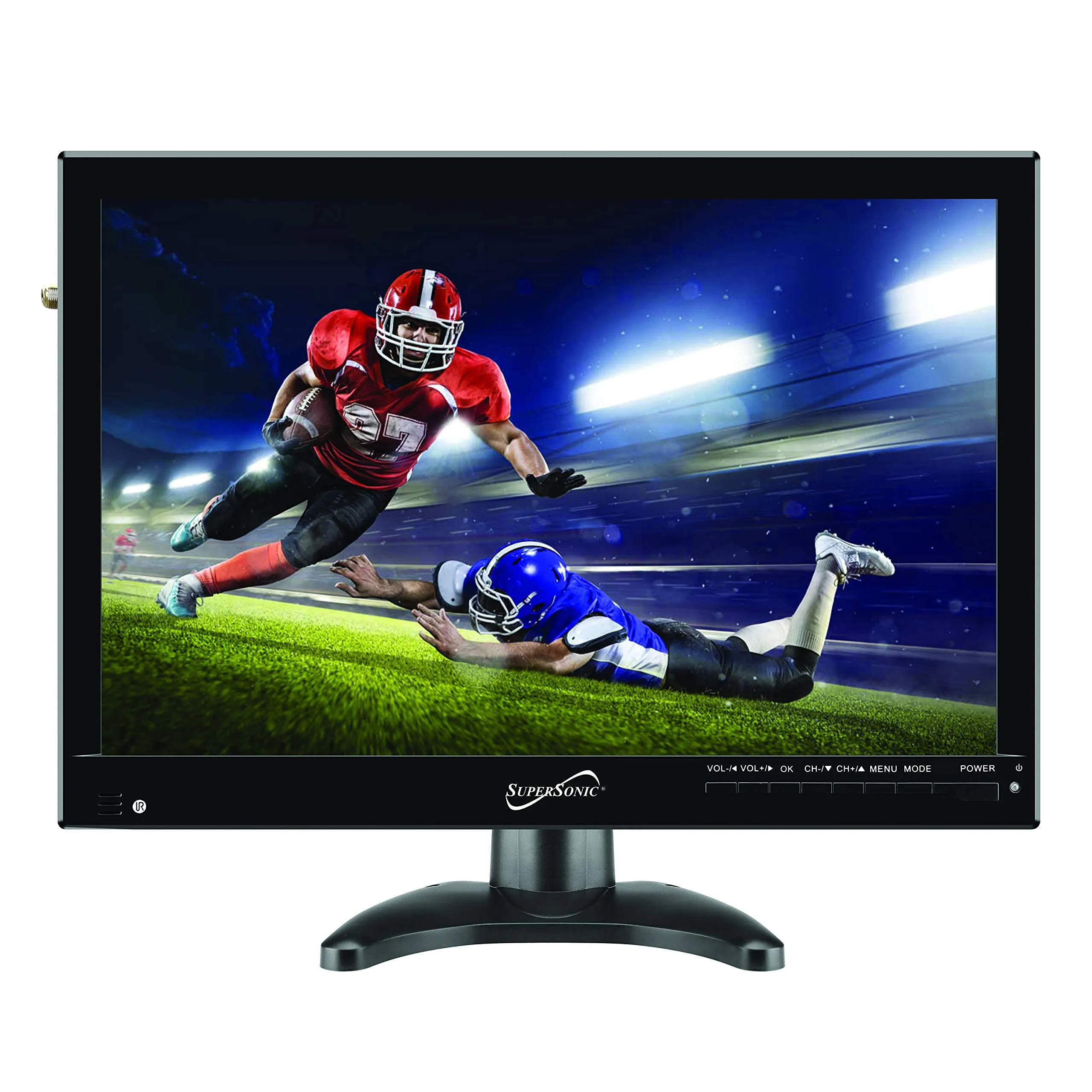 Supersonic SC-2814 14-Inch LED TV, Crystal-Clear Viewing, USB/MMC, Lithium Battery, AC/DC