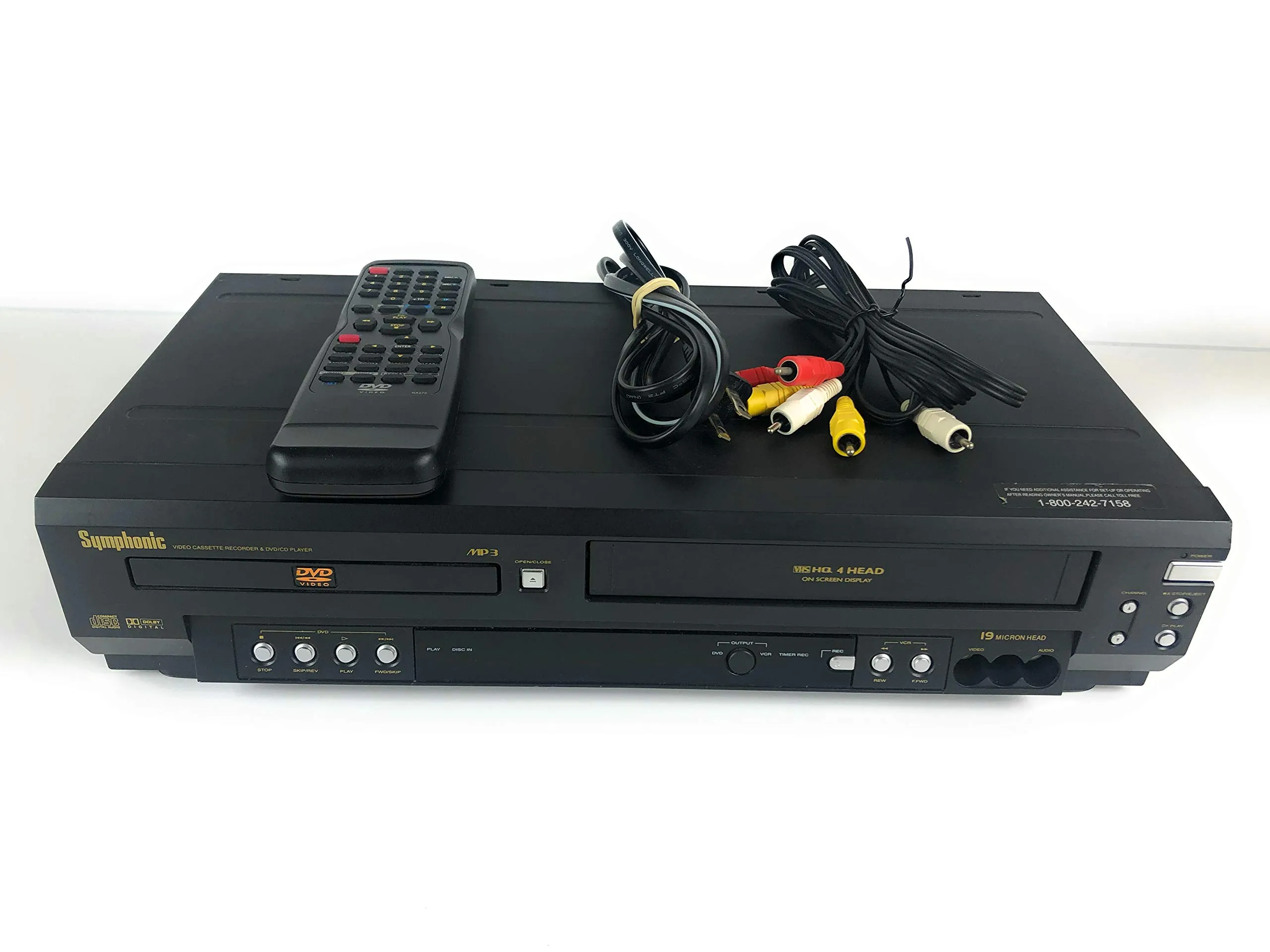 Symphonic WF803 DVD/VCR Combo Unit with Multi-Format Player and Integrated VCR Features