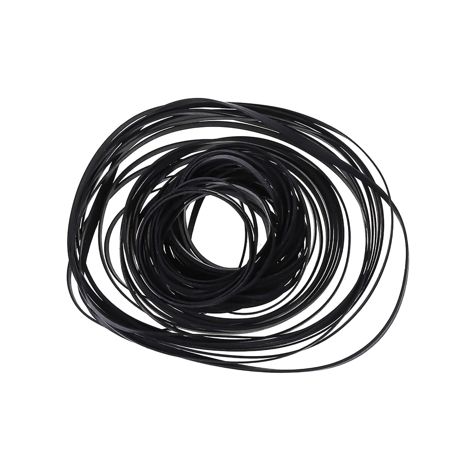 Versatile 100pcs Flat Rubber Belts for Cassette Tape Machines, 40-135mm, 4mm Width