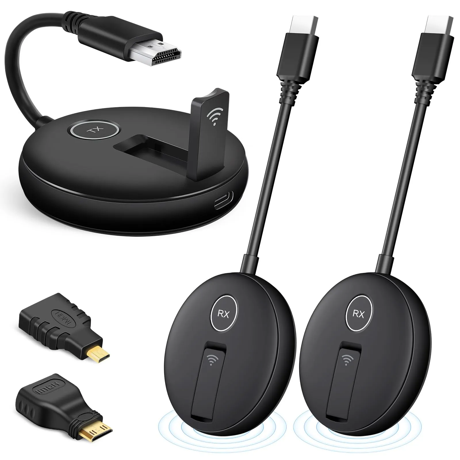 Wireless HDMI Transmitter & 2 Receivers Kit - Multi-TV Expansion, Plug & Play, 1080P@60Hz