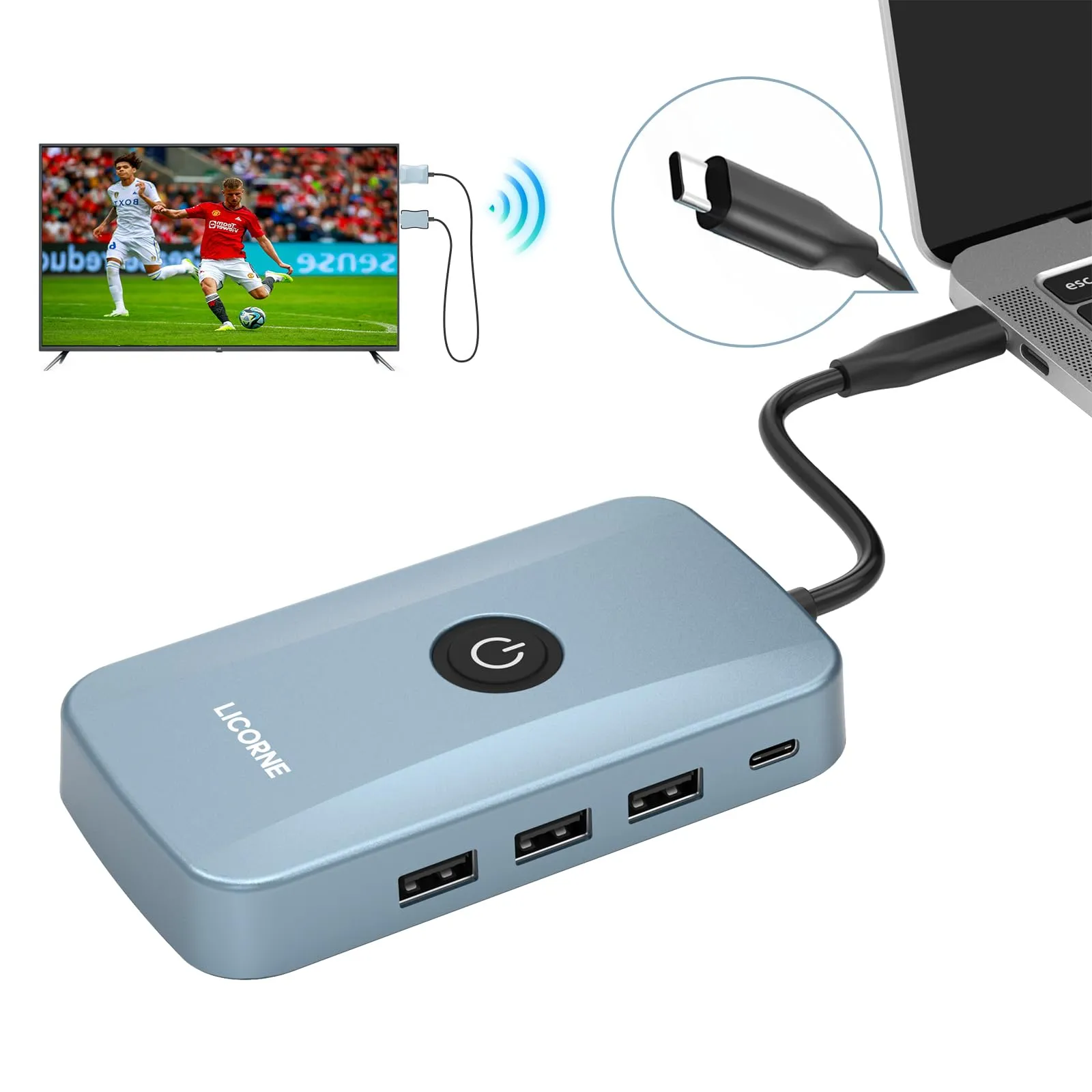 Wireless HDMI Transmitter & Receiver 4K, 5G, Plug & Play, Low Latency, USB-C Compatible Kit