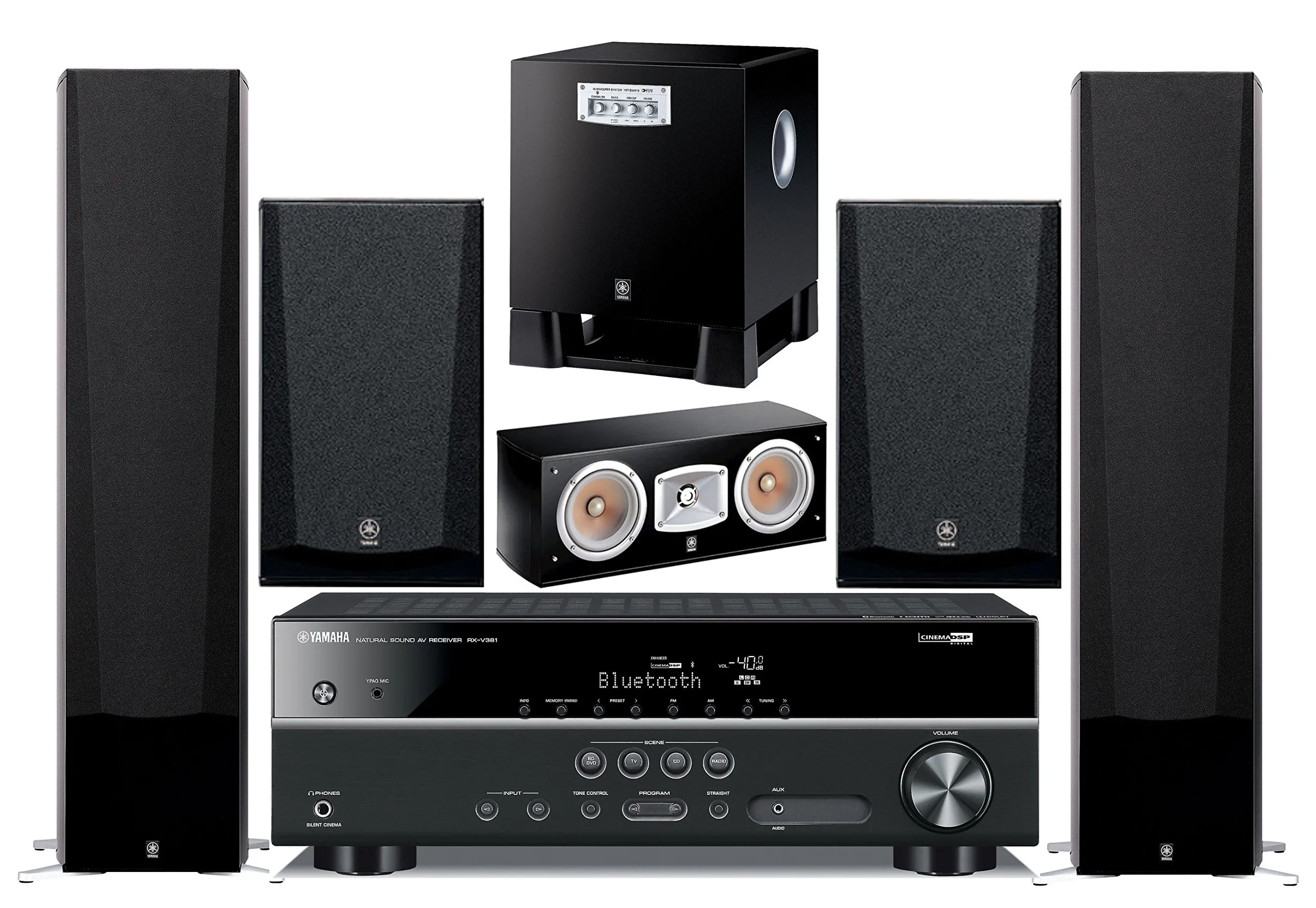 Yamaha 5.1-Channel Wireless Bluetooth 4K 3D A/V Surround Sound Home Theater System