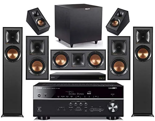 Yamaha 7.2-Channel Wireless Bluetooth 4K A/V Receiver + Klipsch Home Theater Speaker System